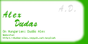 alex dudas business card