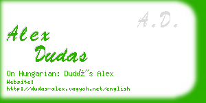 alex dudas business card